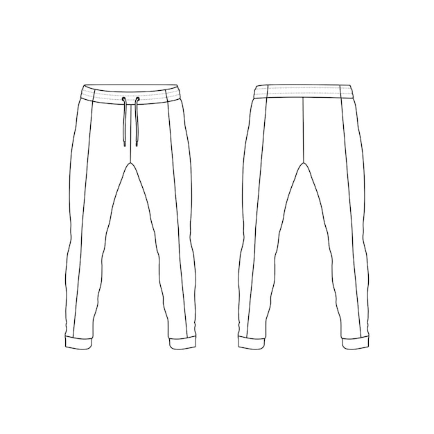 Vecteur maquette de pantalon long