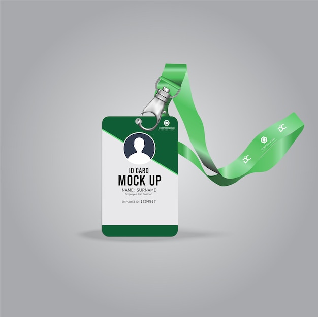 maquette de porte-cartes d'identité vertical avec Vector Design