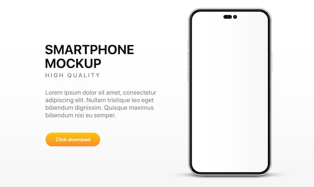 Maquette de smartphone 3d de haute qualité arrière-plan isolé pour l'application mobile show, UI UX, présentation.