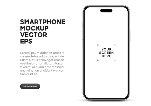 Maquette de smartphone 3D de haute qualité avec île dynamique et arrière-plan isolé pour afficher l'application mobile