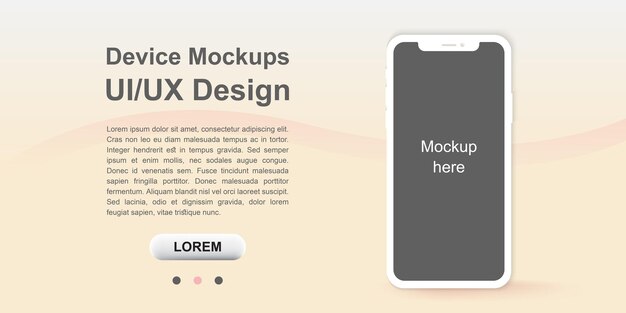 Maquette de smartphone avec écran blanc design Ui UX de smartphone sans cadre