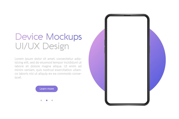 Maquette de smartphone avec écran vierge Conception d'interface utilisateur sans cadre pour smartphone