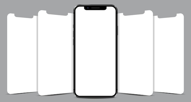 Vecteur maquette de smartphone moderne avec écrans d'application vierges
