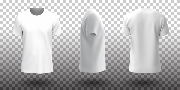 Vecteur maquette de t-shirt blanc à manches courtes