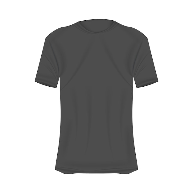 Vecteur maquette de t-shirt en couleurs grises maquette de chemise réaliste à manches courtes modèle de t-shirt vierge avec espace vide pour la conception