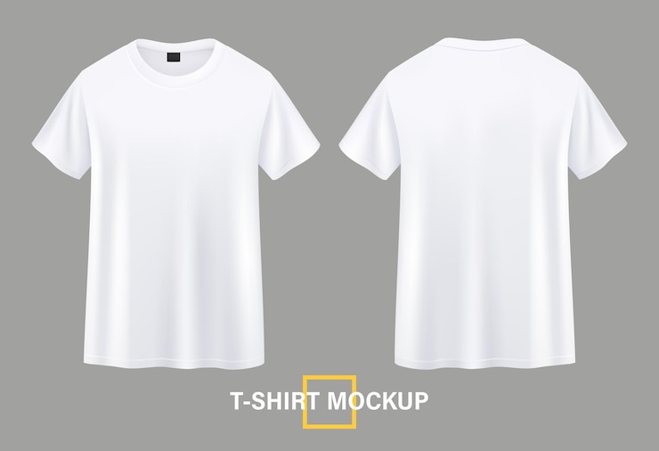 Vecteur maquette de t-shirt illustrations avant et arrière