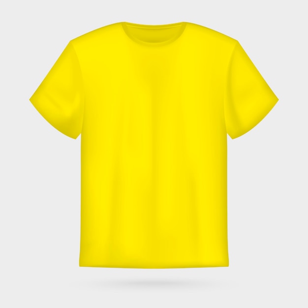 Maquette De T-shirt Pour Hommes De Vecteur Jaune.