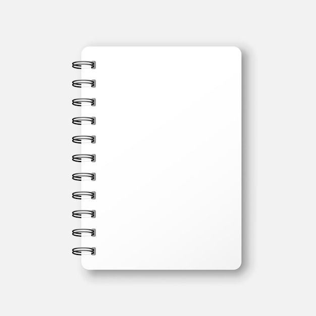 Maquette vierge icône de bloc-notes dans un style plat Illustration vectorielle de cahier à spirale document sur fond isolé blanc Concept d'entreprise de modèle de page papier journal