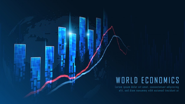 Vecteur marché boursier ou concept de graphique de trading forex