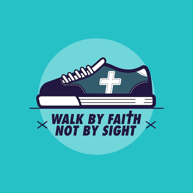 Vecteur marcher par la foi et non par la vue