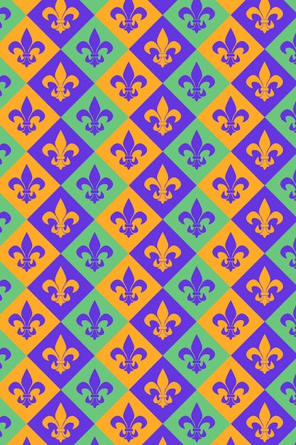 Vecteur mardi gras motif sans couture fleurdelis symbole