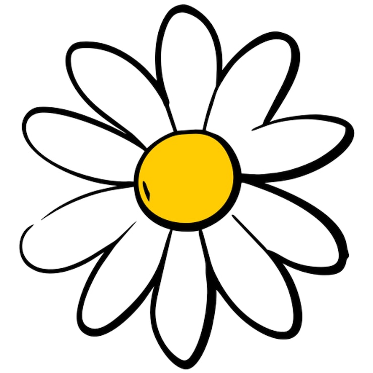 Vecteur la marguerite à 4 feuilles, l'icône du remplissage du doodle