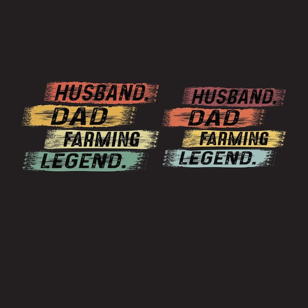 Mari Papa Farming Legendt-shirt Designfête Des Pères Gift Design