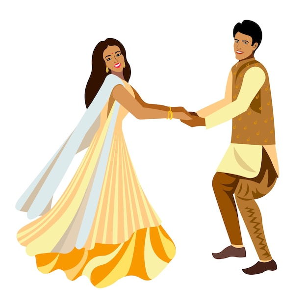 Vecteur mariage de danse indienne