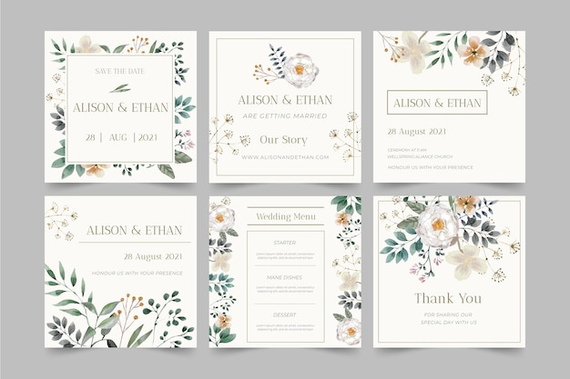 Mariage floral Instagram posts
