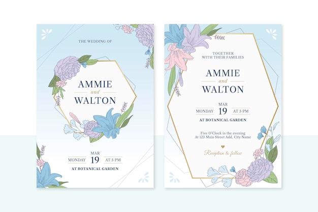 Mariage Romantique Modèle D'invitation