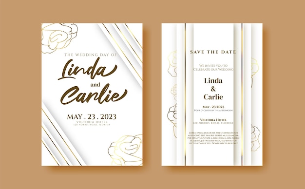 Mariage romantique modèle d'invitation