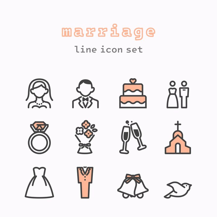 Vecteur mariage vecteur icône de jeu d'illustration