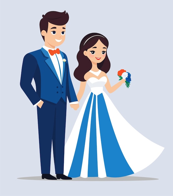 mariée et le marié mariage couple illustration vectorielle