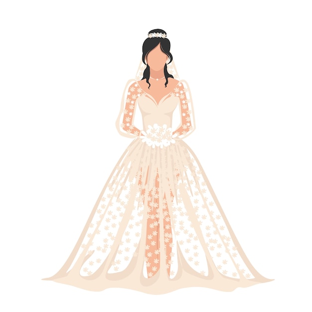 une mariée en robe de dentelle