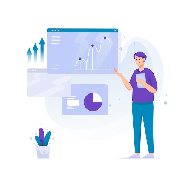 marketing, croissance, gens, plat, illustration