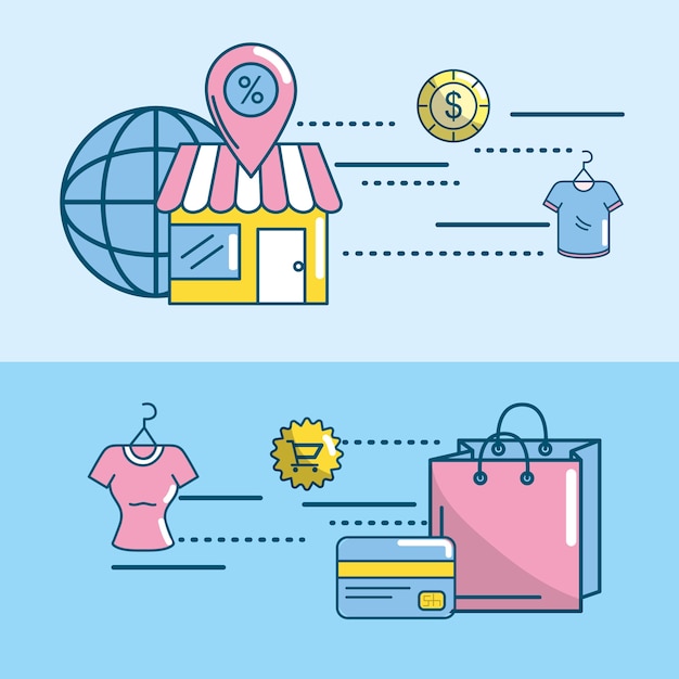 Marketing digital to shopping réseau en ligne