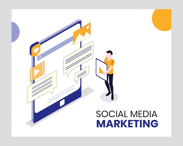 Marketing isométrique des médias sociaux