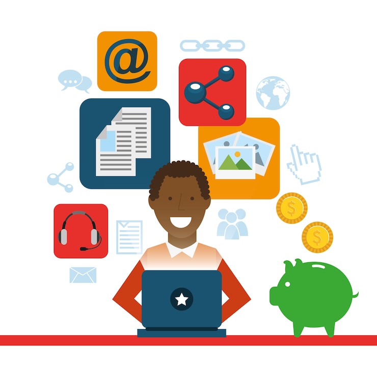 Vecteur marketing des médias sociaux