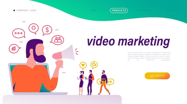 Vecteur marketing vidéo