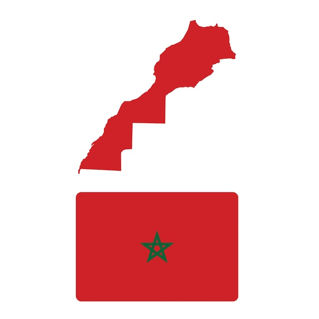 Maroc Carte Drapeau