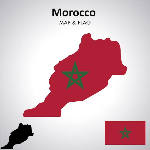 Vecteur maroc drapeau et carte conception carte drapeau fichier vectoriel