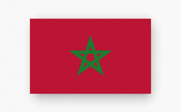 Maroc Drapeau Détaillé Sur Fond Blanc Illustration Vectorielle