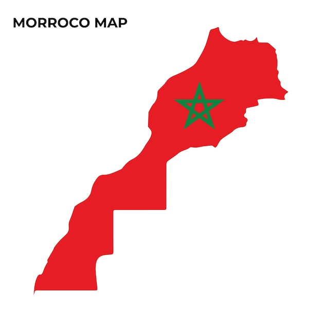 Vecteur maroc drapeau national carte conception illustration du maroc pays drapeau à l'intérieur de la carte image vectorielle