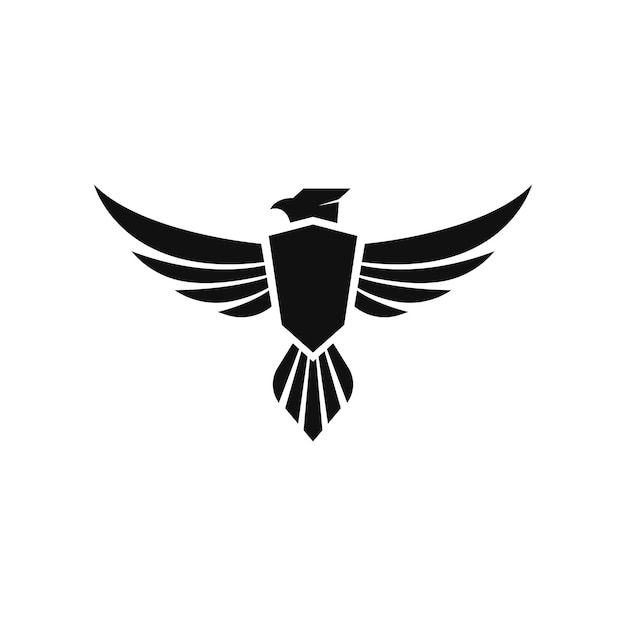 Vecteur marque d'aigle avec un bouclier sur la poitrine illustration vectorielle du logo de l'oiseau