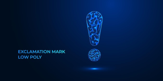 Marque d'exclamation à fond polygonal symbole d'alerte signe géométrique art vectoriel 3D