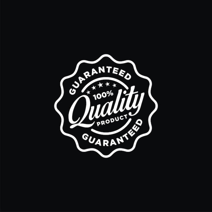 Vecteur marque vectorielle de garantie de la qualité du produit