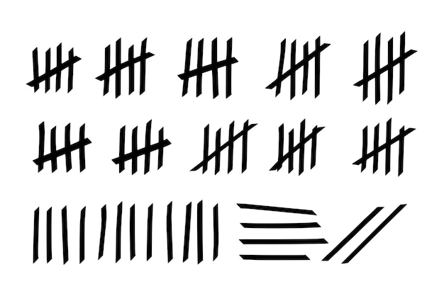 Vecteur marques de pointage pour compter les jours de prison marques de pointage pour les leçons de mathématiques illustration vectorielle