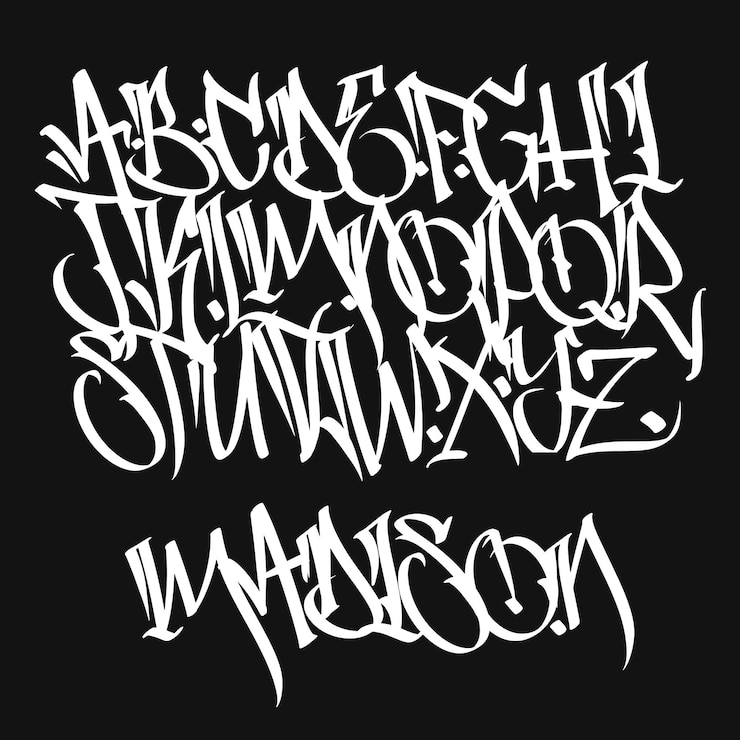 Vecteur marqueur graffiti police manuscrite typographie illustration vectorielle