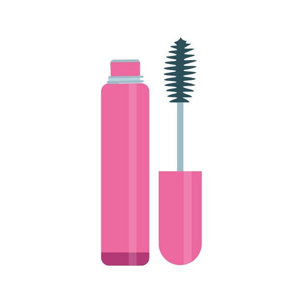 Vecteur un mascara dans une bouteille rose choses de beauté lady39s pour les filles illustration un fond blanc pinkcore