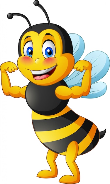 Mascotte D'abeille Avec Deux Côtés Différents