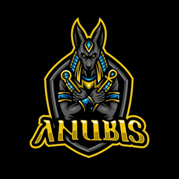 Vecteur mascotte anubis logo esport