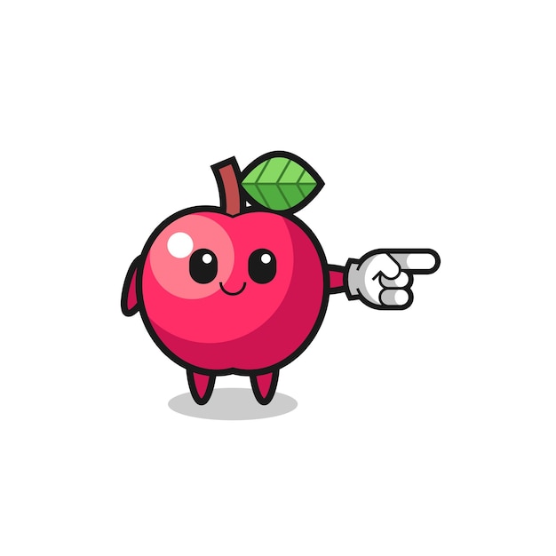 Mascotte D'apple Avec Le Geste Droit De Pointage, Conception Mignonne