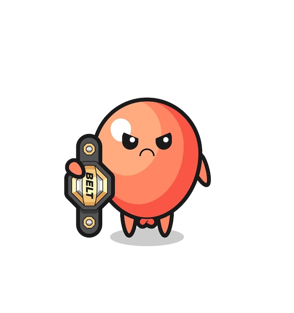 Mascotte De Ballon En Tant Que Combattant Mma Avec Le Design Mignon De La Ceinture De Champion