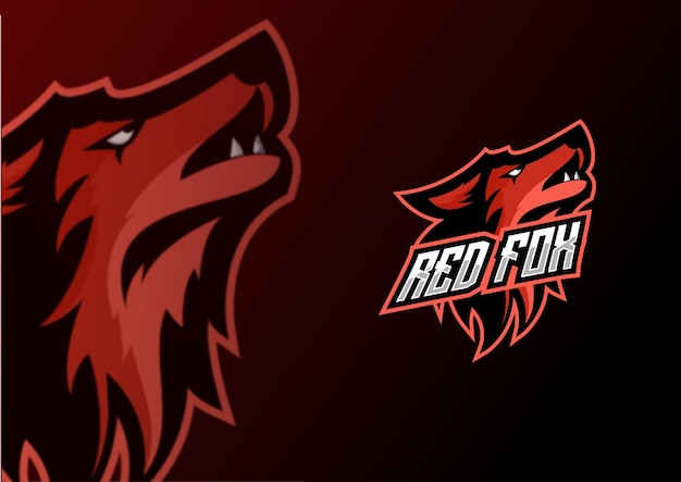 Mascotte de conception d'équipe esport logo renard roux