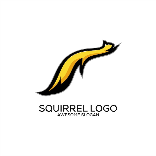 Mascotte de conception de logo d'écureuil coloré