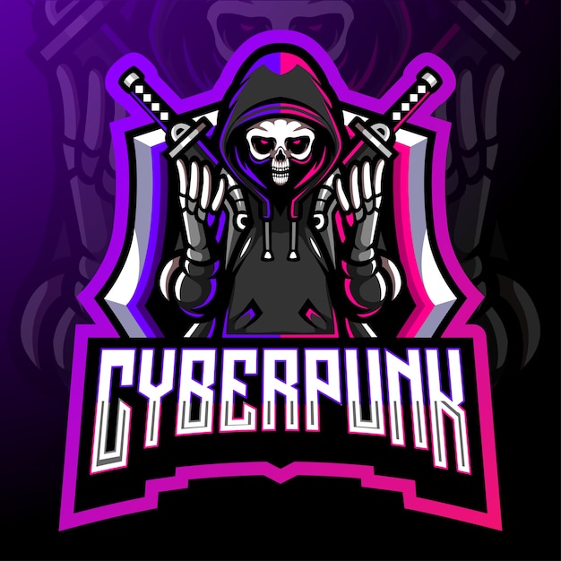 Mascotte De Cyberpunk. Création De Logo Esport