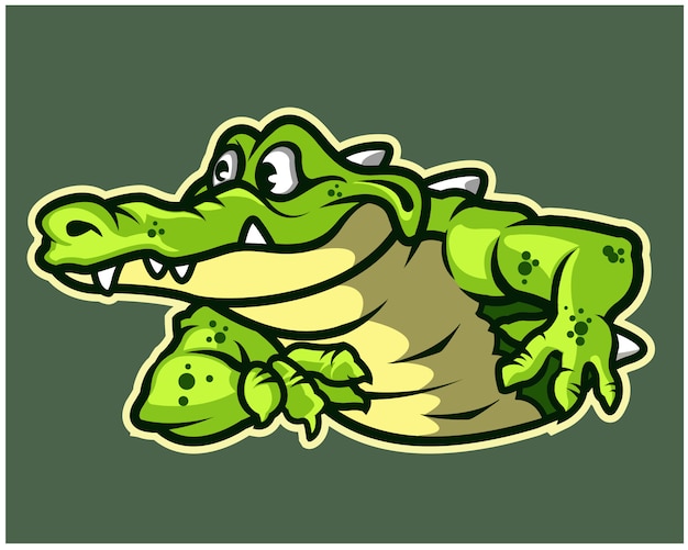 Mascotte De Dessin Animé Drôle Gator