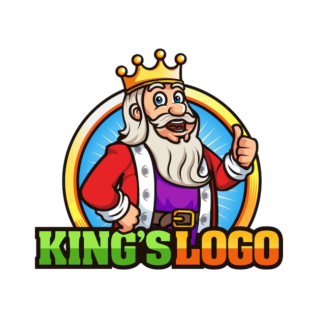 Mascotte De Dessin Animé Du Logo Du Roi