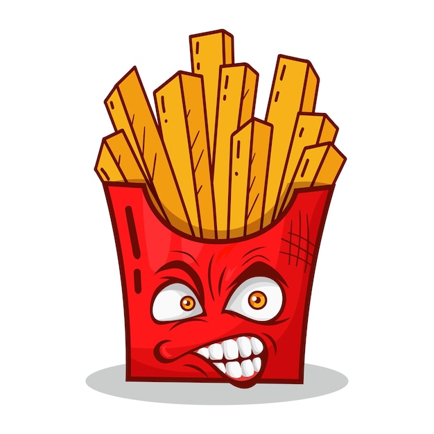 Vecteur mascotte de dessin animé de frites design vector