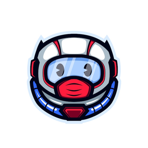 Vecteur mascotte de dessin animé mignon astronaute astrobot